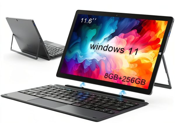 TPSPAD 11.6" Intel Celeron 2-in-1 Laptop Tablet Black-0