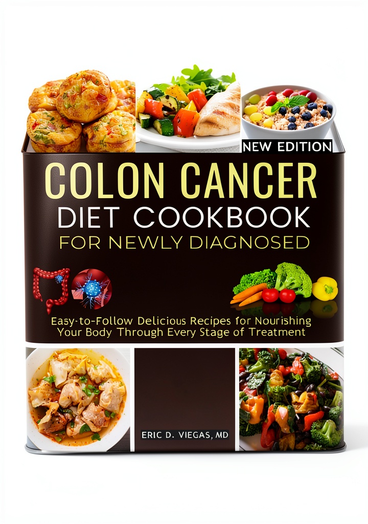 'Colorectal Cancer Nutrition Guide cover showing dietary illustrations'