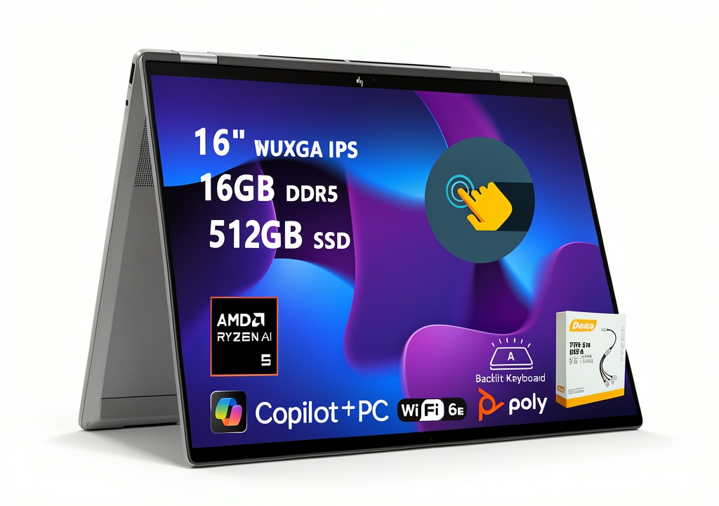 HP OmniBook X Flip being used as a tablet in a bright office
