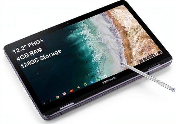 Samsung Chromebook Plus V2 12.2" Silver 2-in-1 Laptop with 128GB SSD-0