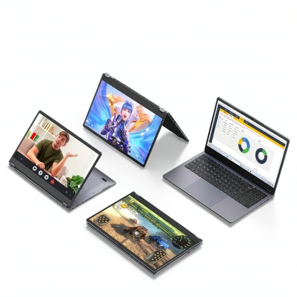 EYY 15.6" 2-in-1 Laptop Yoga 3200U Gray Convertible with Ryzen 3 3200U-3