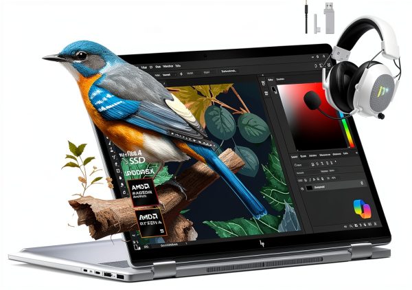 HP 16-inch 2-in-1 Laptop with AMD Ryzen AI 5 340 Processor, 64GB RAM,-0